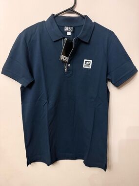 Diesel Men's Navy Zip Polo Shirt(brand new)